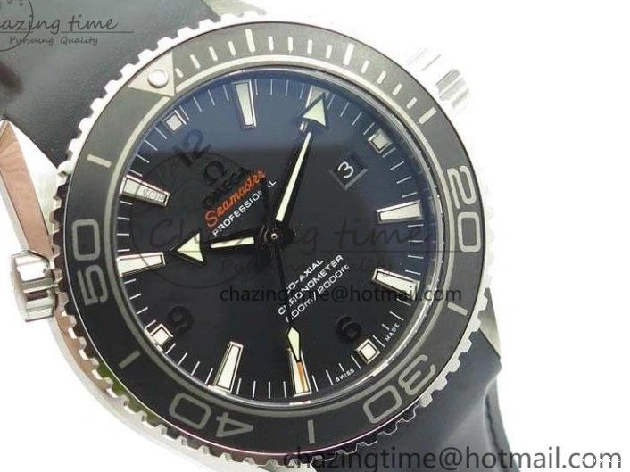 1221 Planet Ocean Pro Ceramic Bezel 45mm 1:1 OMF Best Edition On Rubber Strap A8500 (Black Balance Wheel) MoistureWicking 8136